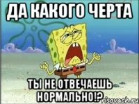 да какого черта ты не отвечаешь нормально!?