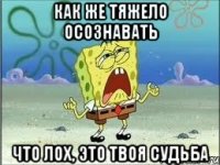 как же тяжело осознавать что лох, это твоя судьба