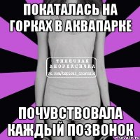 покаталась на горках в аквапарке почувствовала каждый позвонок