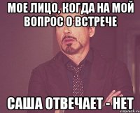 мое лицо, когда на мой вопрос о встрече саша отвечает - нет