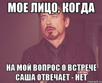 мое лицо, когда на мой вопрос о встрече саша отвечает - нет