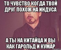 то чувство когда твой друг похож на индуса а ты на китайца и вы как гарольд и кумар