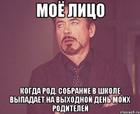 моё лицо когда род. собрание в школе выпадает на выходной день моих родителей