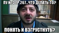 пу № 3 гр.267...что делать-то? понять и взгрустнуть?