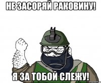 не засоряй раковину! я за тобой слежу!