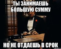 ты занимаешь большую сумму но не отдаешь в срок