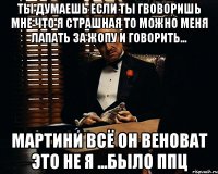 ты думаешь если ты гвоворишь мне что я страшная то можно меня лапать за жопу и говорить... мартини всё он веноват это не я ...было ппц