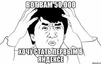 вот вам 50.000 хочу стать первым в яндексе