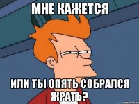 мне кажется или ты опять собрался жрать?