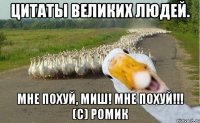 цитаты великих людей. мне похуй, миш! мне похуй!!! (с) ромик