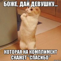 боже, дай девушку... которая на комплимент скажет "спасибо"