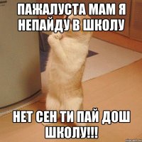 пажалуста мам я непайду в школу нет сен ти пай дош школу!!!