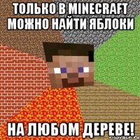 только в minecraft можно найти яблоки на любом дереве!