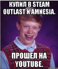 купил в steam outlast и amnesia. прошел на youtube.