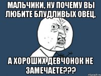 мальчики, ну почему вы любите блудливых овец, а хороших девчонок не замечаете???