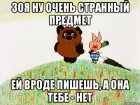 зоя ну очень странный предмет ей вроде пишешь, а она тебе - нет