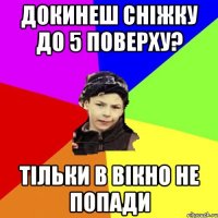 докинеш сніжку до 5 поверху? тільки в вікно не попади