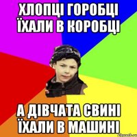 хлопці горобці їхали в коробці а дівчата свині їхали в машині