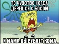 то чувство когда дерёшся с босом и мама вырубает кома