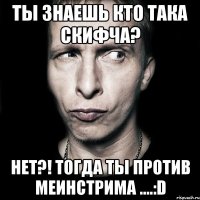 ты знаешь кто така скифча? нет?! тогда ты против меинстрима ....:d