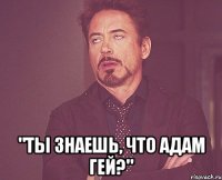  "ты знаешь, что адам гей?"