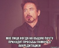  моё лицо,когда на общую почту приходят просьбы помочь с аккредитацией