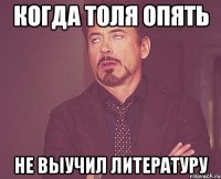 когда толя опять не выучил литературу