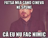 fatsa mea cand cineva ne spune că eu nu fac nimic