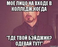 моё лицо на входе в колледж,когда "где твой бэйджик? одевай тут!"