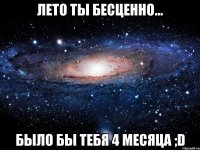 лето ты бесценно... было бы тебя 4 месяца ;d