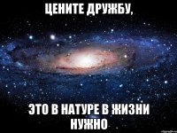 цените дружбу, это в натуре в жизни нужно