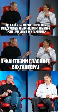 Билл,в чём заключается разница между между убыточными фирмами и процветающими компаниями ? В фантазии главного бухгалтера! 