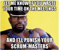 let me know, if you waste your time on the meetings and i'll punish your scrum-masters