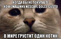 когда вы не покупаете кофемашину nescafe dolce gusto в мире грустит один котик