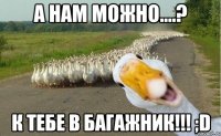 а нам можно....? к тебе в багажник!!! ;d