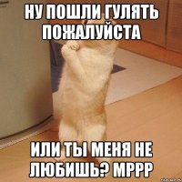 ну пошли гулять пожалуйста или ты меня не любишь? мррр