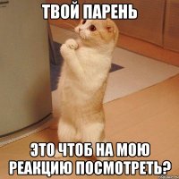 твой парень это чтоб на мою реакцию посмотреть?