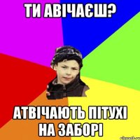 ти авічаєш? атвічають пітухі на заборі