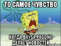 то самое чувство когда baysa page не делает новостей