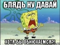 блядь ну давай хотя-бы обнюхаемся?!