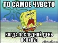 то самое чувсто когда последний день коникул