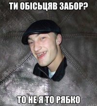 ти обiсьцяв забор? то не я то рябко