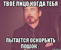 твоё лицо когда тебя пытается оскорбить лошок :*