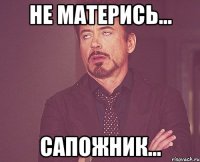 не матерись... сапожник...