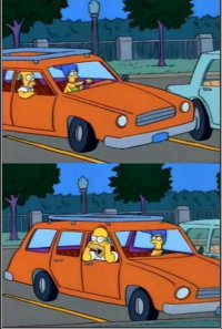 Создать комикс  Гомер кричит из машины