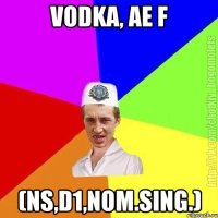 vodka, ae f (ns,d1,nom.sing.)