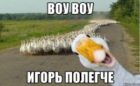 Воу воу Игорь полегче