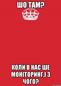 шо там? коли в нас ше моніторинг,і з чого?