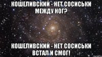 Кошеливский - нет сосиськи между ног? Кошеливский - нет сосиськи встал и смог!