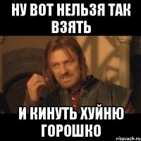 ну вот нельзя так взять и кинуть хуйню горошко